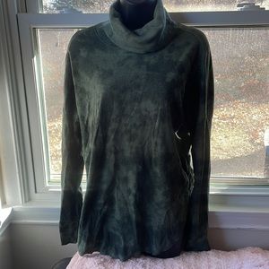 Michael stars, olive, tie-dye, waffle cowl neck size small